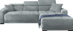 Ecksofa mit elektrischer Sitztiefenverstellung grau Microfaser B/H/T: ca. 296x105x200 cm