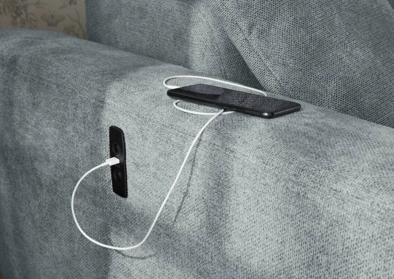 Ecksofa mit elektrischer Sitztiefenverstellung grau Microfaser B/H/T: ca. 296x105x200 cm