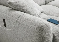 Ecksofa mit elektrischer XXL Sitztiefenverstellung hellgrau Flachgewebe B/H/T: ca. 270x109x175 cm