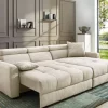 Ecksofa mit elektrischer XXL Sitztiefenverstellung beige Flachgewebe B/H/T: ca. 270x109x175 cm