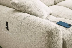 Ecksofa mit elektrischer XXL Sitztiefenverstellung beige Flachgewebe B/H/T: ca. 270x109x175 cm