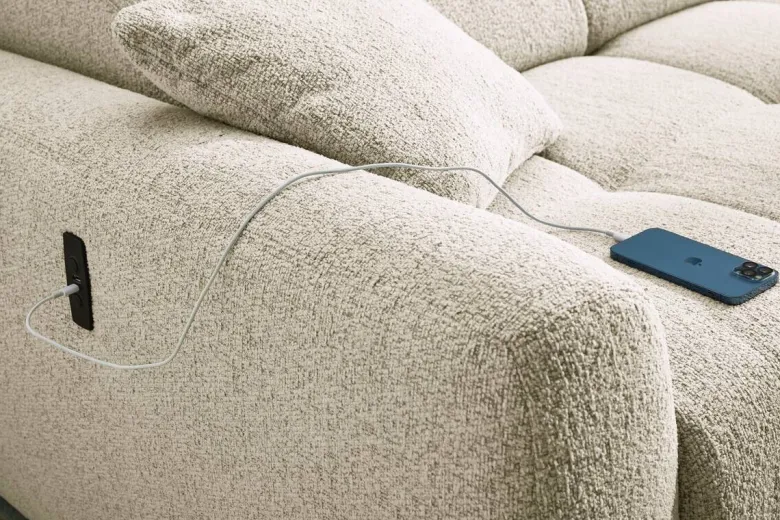 Ecksofa mit elektrischer XXL Sitztiefenverstellung beige Flachgewebe B/H/T: ca. 270x109x175 cm