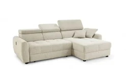 Ecksofa mit elektrischer XXL Sitztiefenverstellung beige Flachgewebe B/H/T: ca. 270x109x175 cm