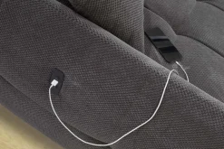 Ecksofa mit elektrischer XXL Sitztiefenverstellung grau Kord B/H/T: ca. 260x106x191 cm