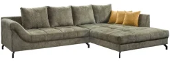 Ecksofa olive Microfaser B/H/T: ca. 306x92x203 cm