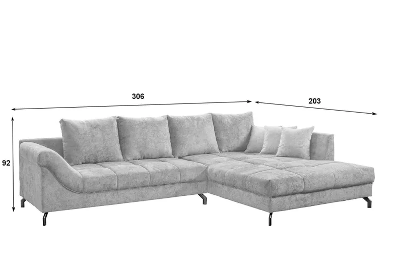 Ecksofa olive Microfaser B/H/T: ca. 306x92x203 cm