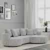 Ecksofa stone Microfaser B/H/T: ca. 287x66x168 cm