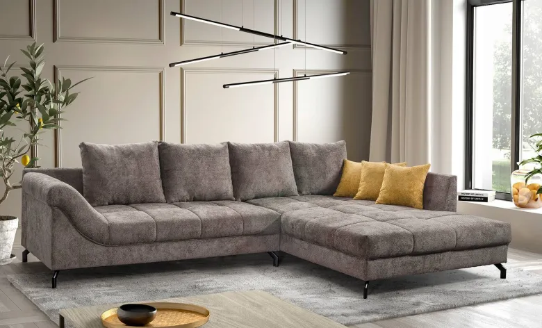 Ecksofa stone Microfaser B/H/T: ca. 306x92x203 cm