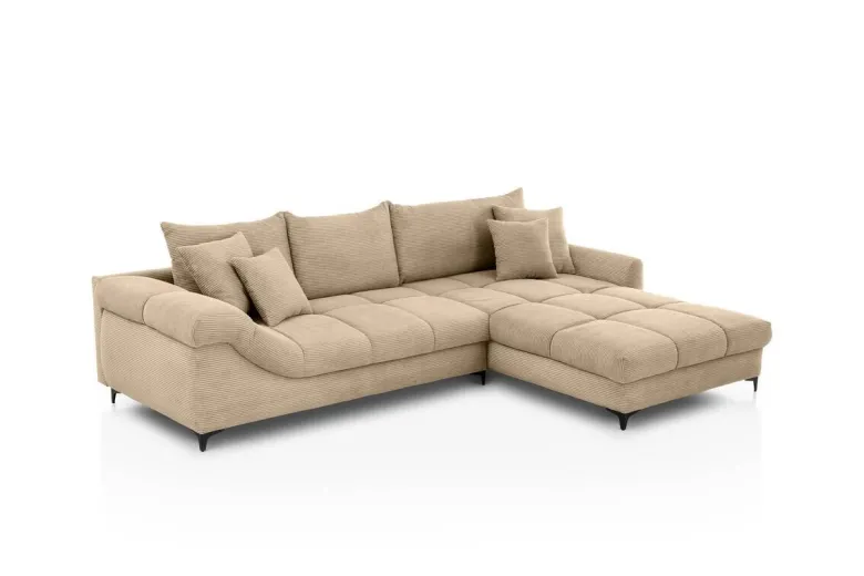 Ecksofa taupe Microfaser B/H/T: ca. 332x96x227 cm