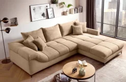 Ecksofa taupe Microfaser B/H/T: ca. 332x96x227 cm
