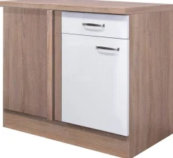 Eckunterschrank Valero weiß Hochglanz B/H/T: ca. 110x86x60 cm