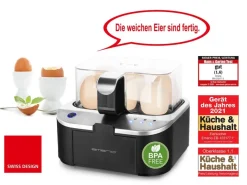 Emerio Eierkocher EB-123177.1 schwarz transparent silber Kunststoff B/H/T: ca. 17,5x15x19 cm