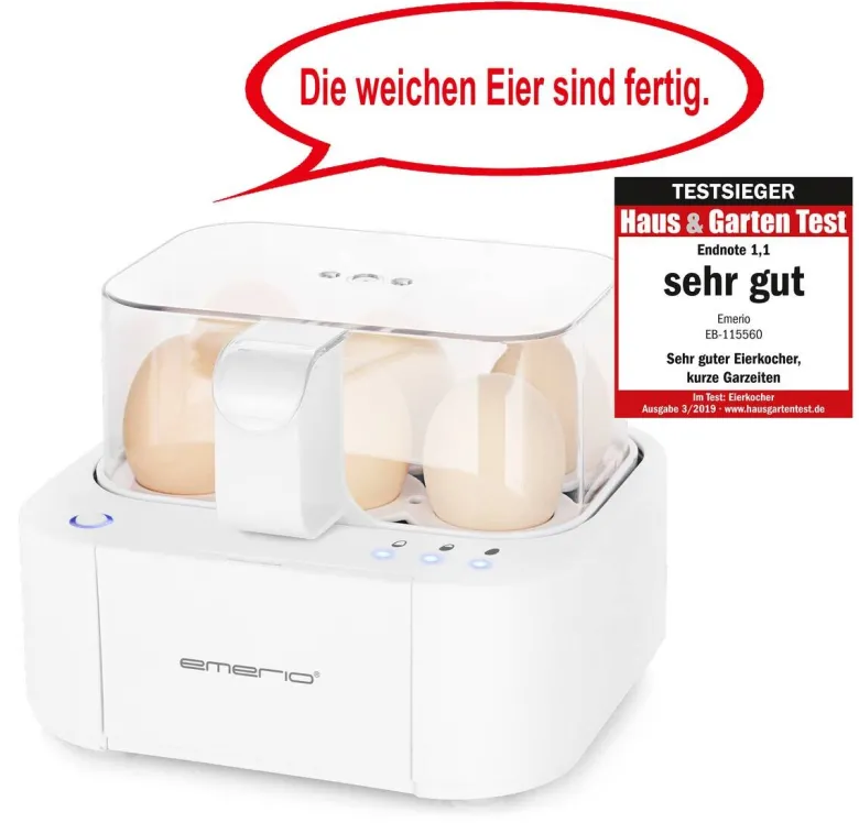 Emerio Eierkocher EB-115560.12 weiß Kunststoff Edelstahl B/H/T: ca. 18x17x14 cm