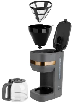 Emerio Kaffeeautomat CME-131348.1 grau Glas Kunststoff Metall B/H/L: ca. 20x35x27 cm