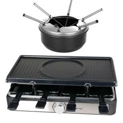 Emerio Raclette-Grill-Fondue-Kombi RG-124930 schwarz B/H/L: ca. 27x16,5x44 cm