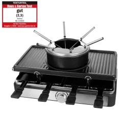 Emerio Raclette-Grill-Fondue-Kombi RG-124930 schwarz B/H/L: ca. 27x16,5x44 cm