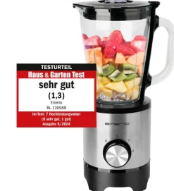 Emerio Standmixer BL-130988 silber transparent Edelstahl Glas B/H/T: ca. 18x37x22 cm