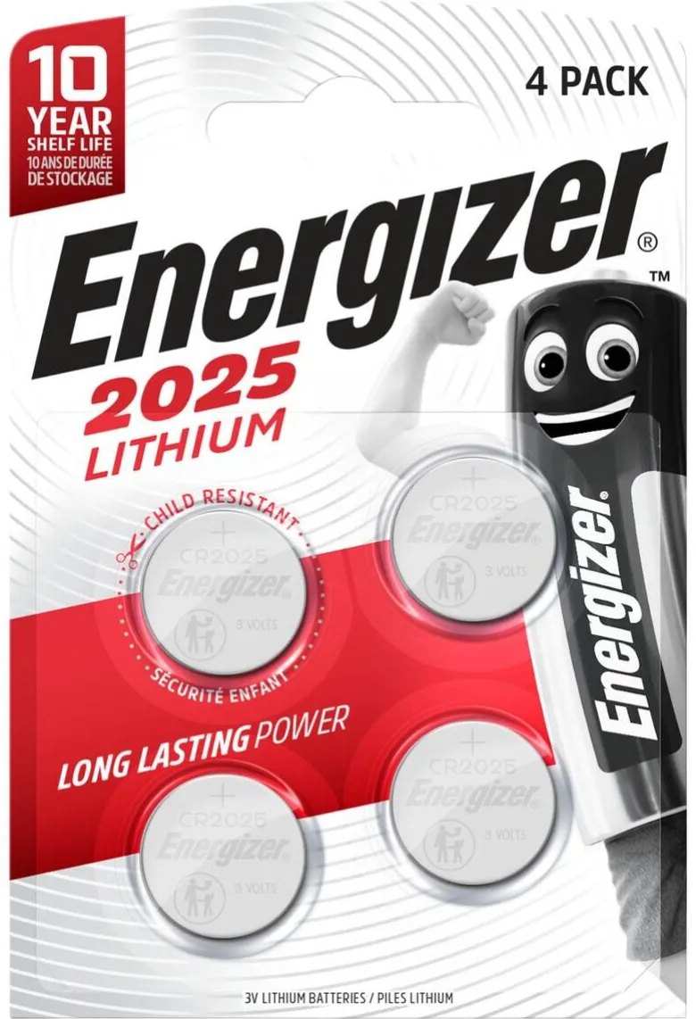 Energizer Knopfzelle Lithium CR2025 4er Pack