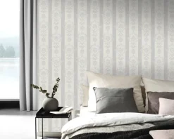 Erismann Vinyltapete Ornament grau B/L: ca. 53x1005 cm