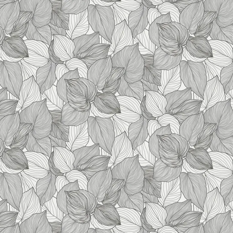 Erismann Vliestapete Blätter weiß schwarz B/L: ca. 53x1005 cm