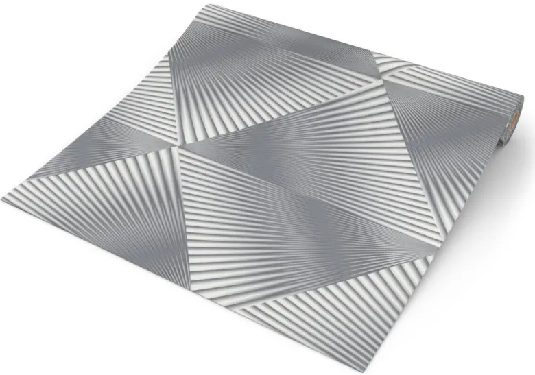 Erismann Vliestapete 3D-Optik grau weiß B/L: ca. 53x1005 cm