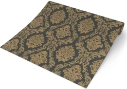 Erismann Vliestapete Ornament schwarz gold B/L: ca. 53x1005 cm