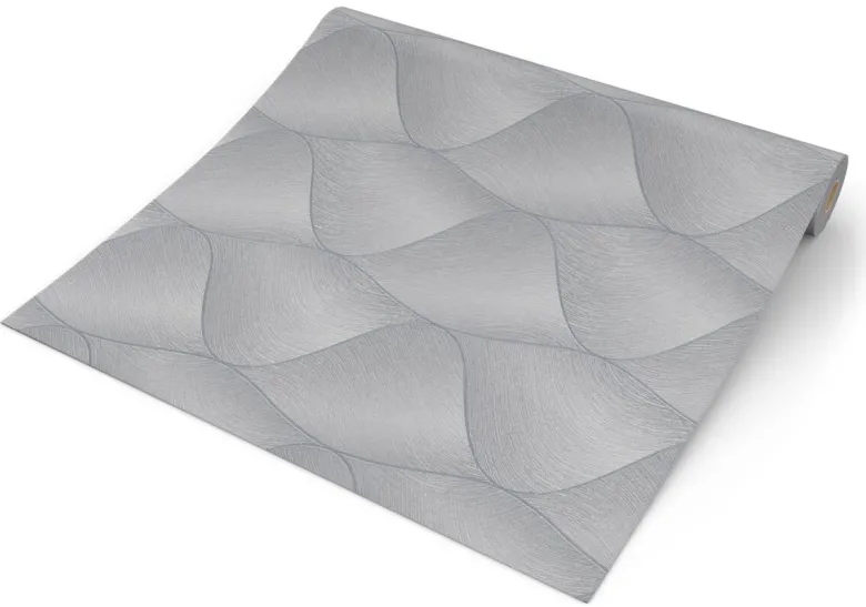 Erismann Vliestapete Wellen hellgrau B/L: ca. 53x1005 cm