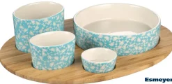 Esmeyer Servier-/Snack-Set KORFU türkis Steingut