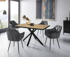 Essgruppe Cleo III Eiche Holzwerkstoff B/H/T: ca. 140x76x90 cm