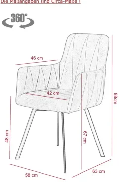 Essgruppe Karina Eiche anthrazit Microfaser B/H/T: ca. 200x76x90 cm