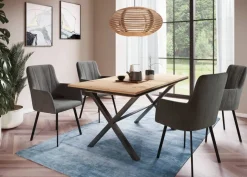 Essgruppe Karina Eiche anthrazit Microfaser B/H/T: ca. 200x76x90 cm