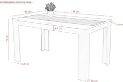 Essgruppe Lilo weiß Beton Holzwerkstoff B/H/T: ca. 138x76x80 cm