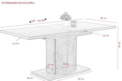 Essgruppe Luise I anthrazit Microfaser B/H/T: ca. 160x76x80 cm