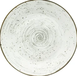 Essteller flach grau Porzellan D: ca. 26,5 cm