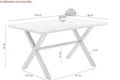 Esstisch Bonny Monument Nachbildung B/H/T: ca. 140x75x90 cm