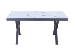Esstisch CT056W weiß Marmor Optik schwarz B/H/T: ca. 160x76x90 cm