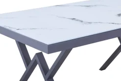 Esstisch CT056W weiß Marmor Optik schwarz B/H/T: ca. 160x76x90 cm