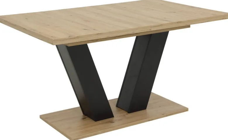 Esstisch Hamm schwarz Artisan Oak Nachbildung schwarz B/H/T: ca. 140x76x90 cm