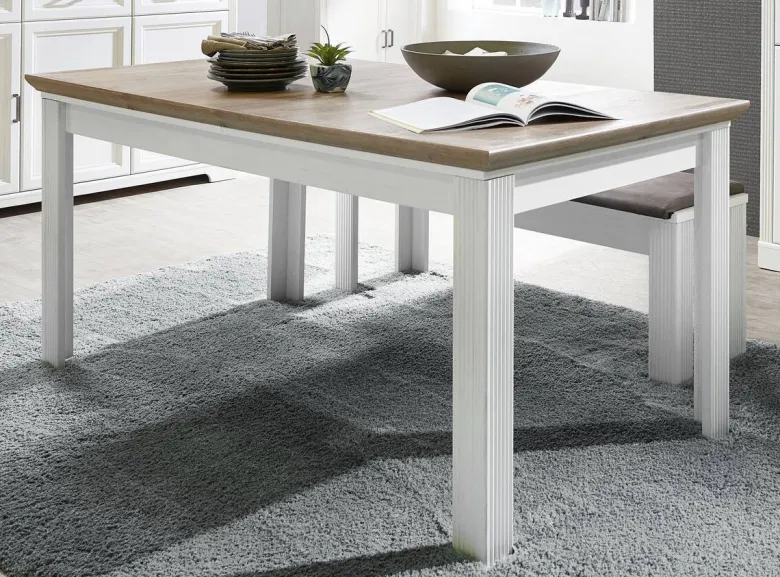 Esstisch Jasmin Eiche Artisan Nachbildung weiß Pinie Nachbildung B/H/T: ca. 160x76x90 cm