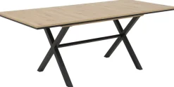Esstisch KARINA Eiche Artisan Nachbildung schwarz pulverbeschichtet B/H/T: ca. 160x76x90 cm