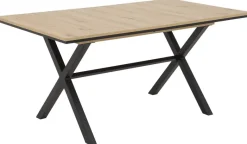 Esstisch KARINA Eiche Artisan Nachbildung schwarz pulverbeschichtet B/H/T: ca. 160x76x90 cm