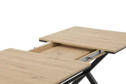Esstisch KARINA Eiche Artisan Nachbildung schwarz pulverbeschichtet B/H/T: ca. 160x76x90 cm