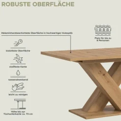 Esstisch MOTION Artisan Oak Nachbildung B/H/T: ca. 150x76x90 cm