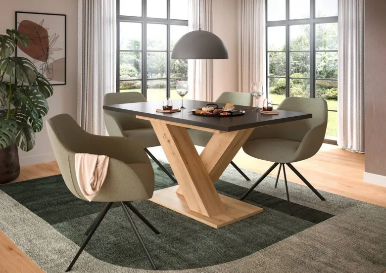 Esstisch MOTION grau Artisan Nachbildung B/H/T: ca. 150x76x90 cm