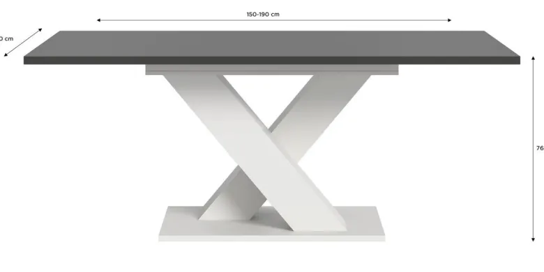 Esstisch MOTION grau B/H/T: ca. 150x76x90 cm