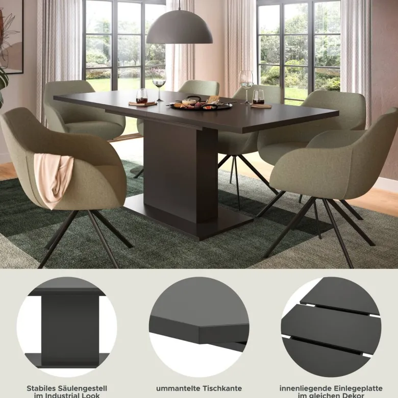 Esstisch MOTION grau B/H/T: ca. 150x76x90 cm