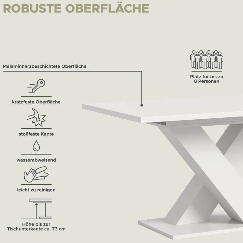 Esstisch MOTION weiß B/H/T: ca. 150x76x90 cm