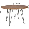 Esstisch natur schwarz matt H/D: ca. 78x120 cm