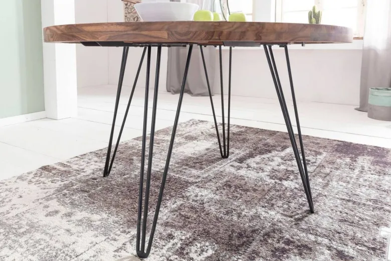 Esstisch natur schwarz matt H/D: ca. 78x120 cm