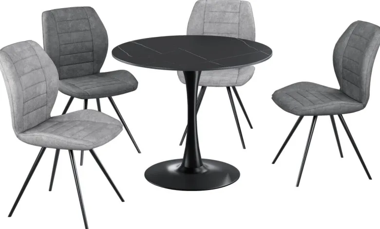 Esstisch Sevilla schwarz H/D: ca. 75x90 cm